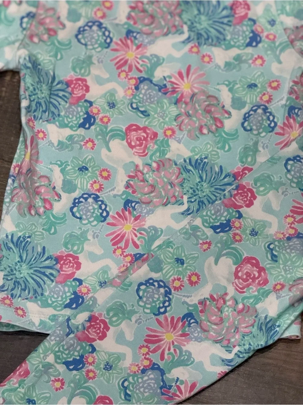 Girls' Lilly Pulitzer Floral Mint & Pink Pajama Set